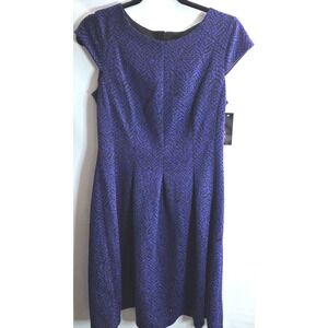 New $60 Tag ALYX Sheath Dress Medium Blue Black Chevron Zip Back Office Evening